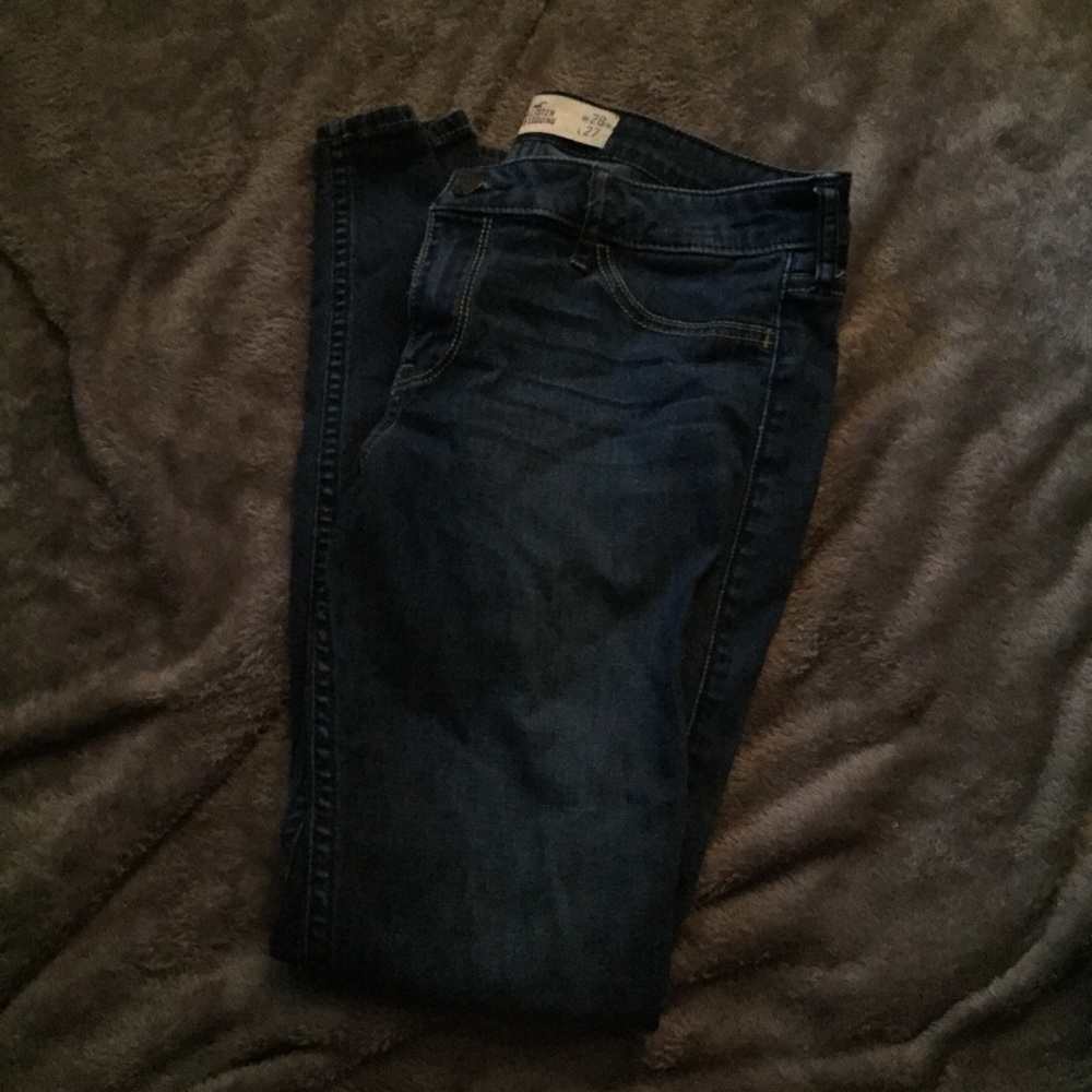 hollister dark wash jeggings size 7S
